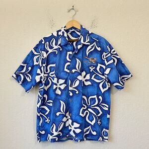 Vintage ELVIS PRESLEY Graceland's Hawaiian Shirt Blue Hawaii Floral Retro